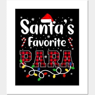 Santa's Favorite Para Christmas Paraprofessional Santa Hat Posters and Art